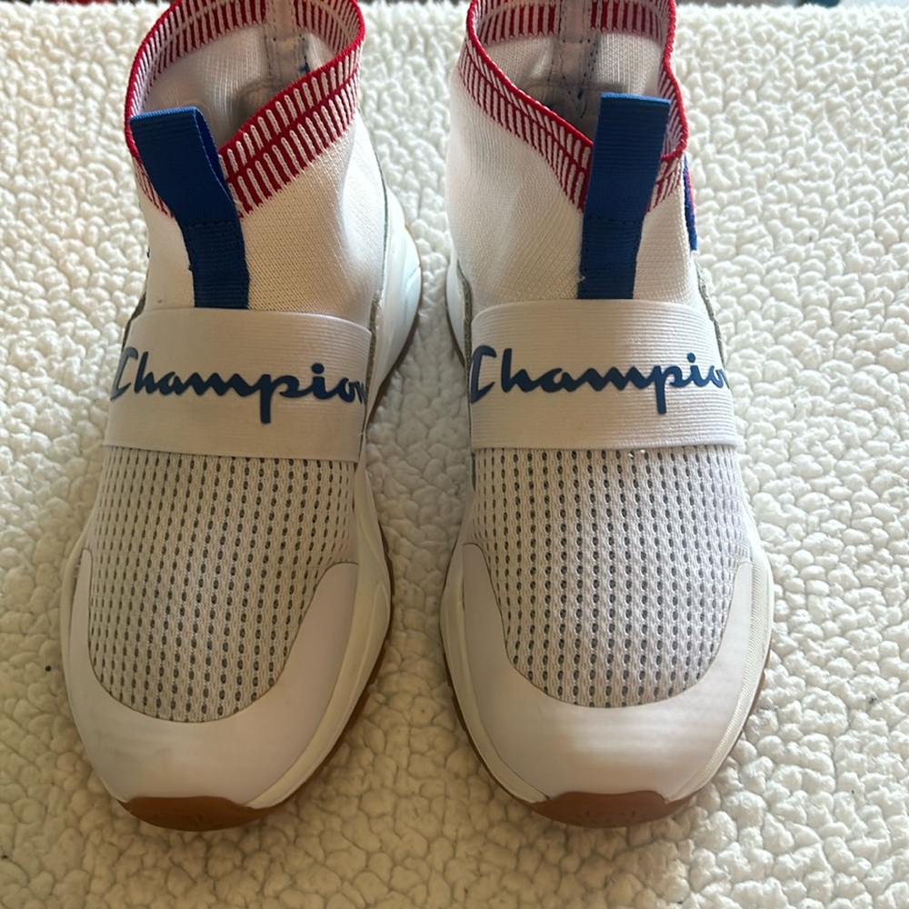 Champion shoe size 2 red white and blue